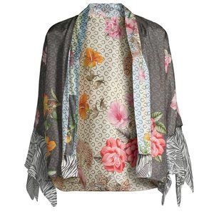 Johnny Was Lorraine Gorgeous Reversible Silk Floral/Zebra Print Kimono Sz Med